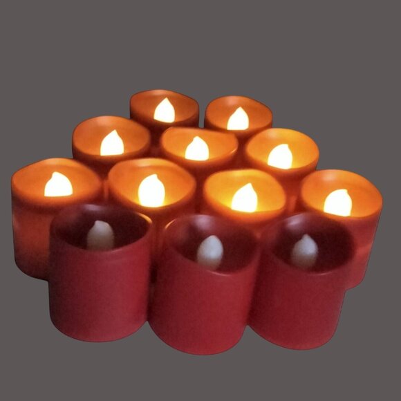 Flameless Red Votive Candles Lot 11 - Picture 4 of 14